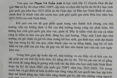 TRƯỜNG THCS GIAO TIẾN VINH DANH CỰU HỌC SINH PHẠM VŨ TUẤN ANH – NIỀM TỰ HÀO CỦA QUÊ HƯƠNG GIAO THỦY